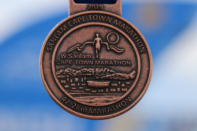 La médaille du marathon Sanlam Capte Town.