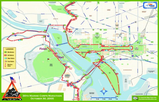 Parcours du marathon de Washington.